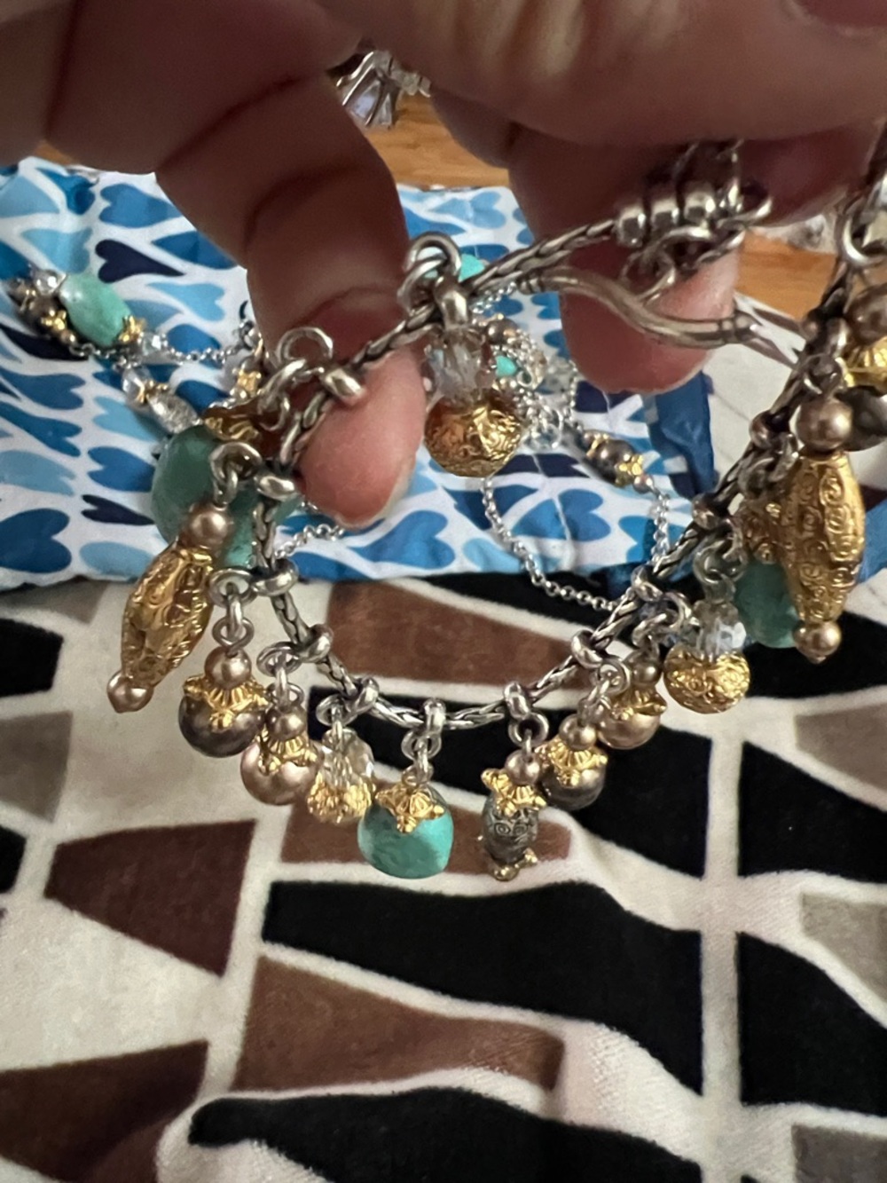 Brighton Turquoise and Gold Charm Bracelet